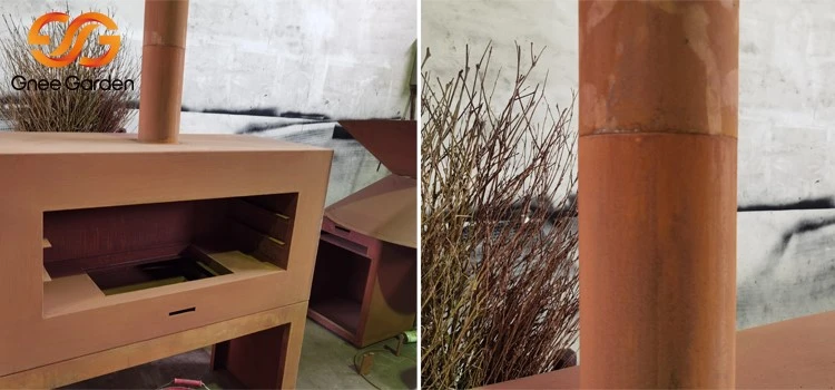 corten modern fireplace corten modern fireplace