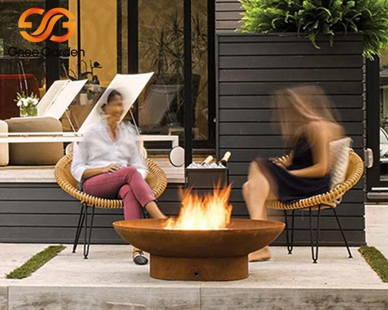 Corten Steel natural gas fire pit Corten Steel natural gas fire pit