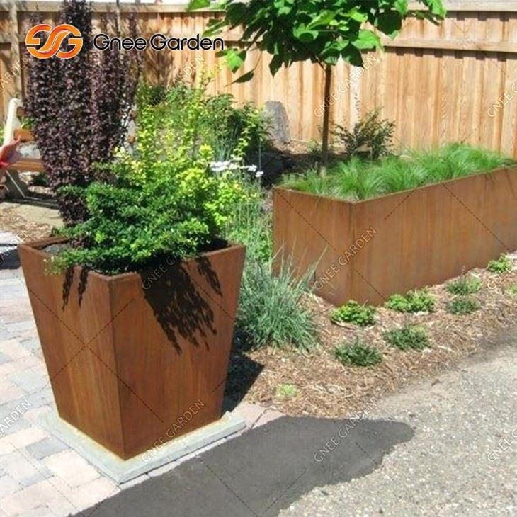 Custom Outdoor Metal Garden Pots Big Size Corten Steel Pot