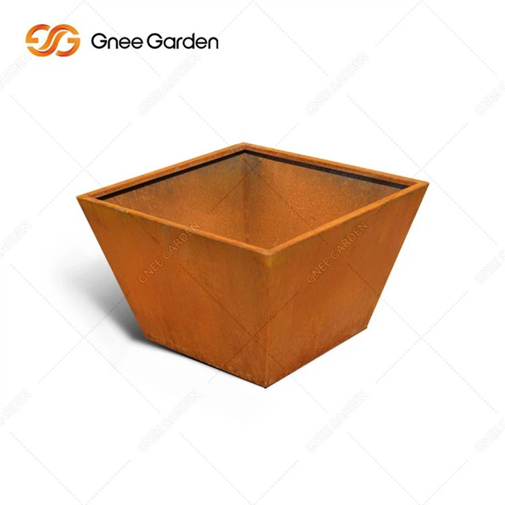 Cut Flower Box Large Corten Steel Metal Tree Planter