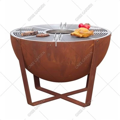 Familj utomhus Corten Steel BBQ för matlagning