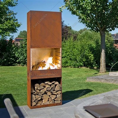 Trädgårdsdekoration Corten Steel Tree Sphere Fire Pit