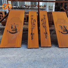 Trädgårdsrostade Cortenstålskärmpaneler