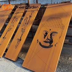 Metallskärmavdelare Trädgårdsrostat cortenstål