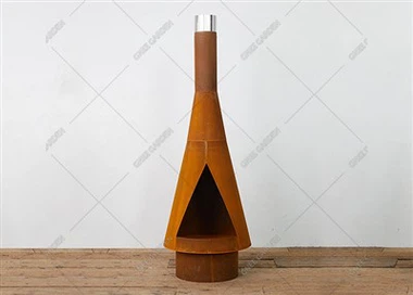 Ny design öppen spis Corten stål inomhus eldstad