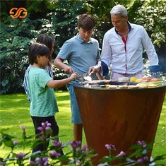 Utomhus eldgropar & grillar Vedeldad grill Bakgårdsgrill Cortenstål