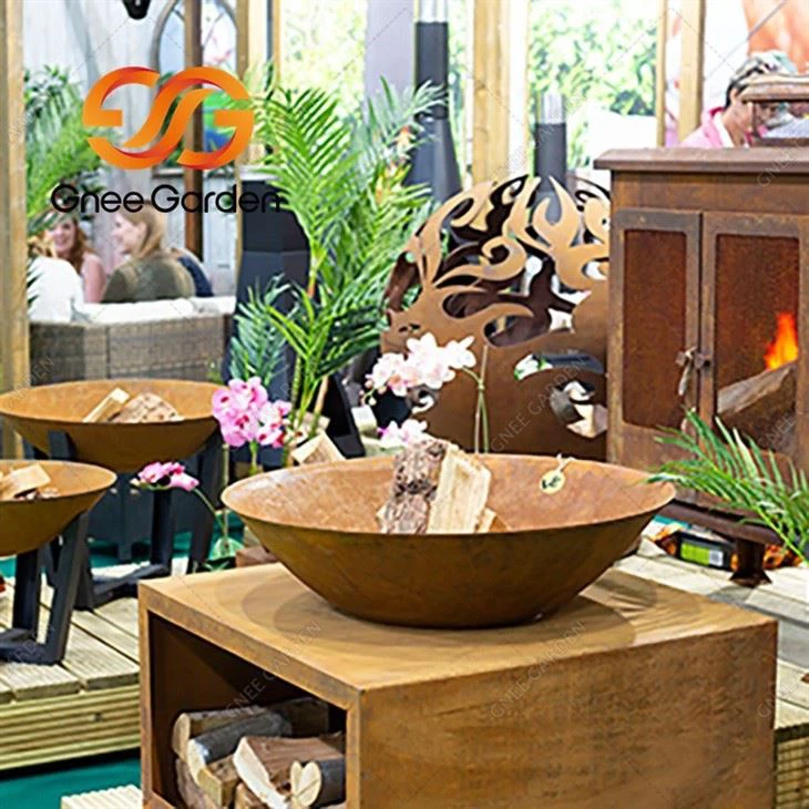 weathering steel wood burning fire4